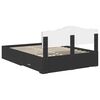 vidaXL Bed Frame with Headboard Black 160 x 200 cm Engineered Wood