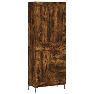 vidaXL Highboard Smoked Oak 69,5x34x180 cm Engineered Wood