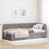 vidaXL Corner Bed Frame with Headboard Taupe 100 x 200 cm Fabric