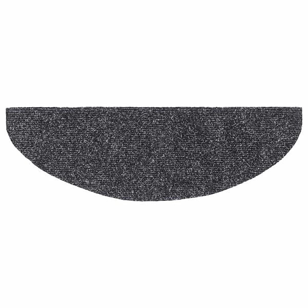 vidaXL Stair Mats Self-adhesive 30 pcs 65x21x4 cm Dark Grey Half Round Large