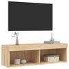 vidaXL TV Cabinet with LED Lights Sonoma Oak 100x30x30 cm