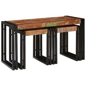 vidaXL Nesting Table 3 pcs Brown and Black 82 x 40 x 45 cm