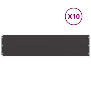 vidaXL Lawn Edgings 10 pcs Black 25x103 cm Cold-rolled Steel