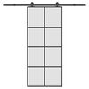 vidaXL Sliding Door with Hardware Set 90x205 cm ESG Glass&Aluminium