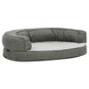 vidaXL Ergonomic Dog Bed Mattress 75x53 cm Linen Look Fleece Grey