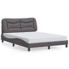vidaXL Bed Frame with LED without Mattress "Hvar" Grey 120x200 cm
