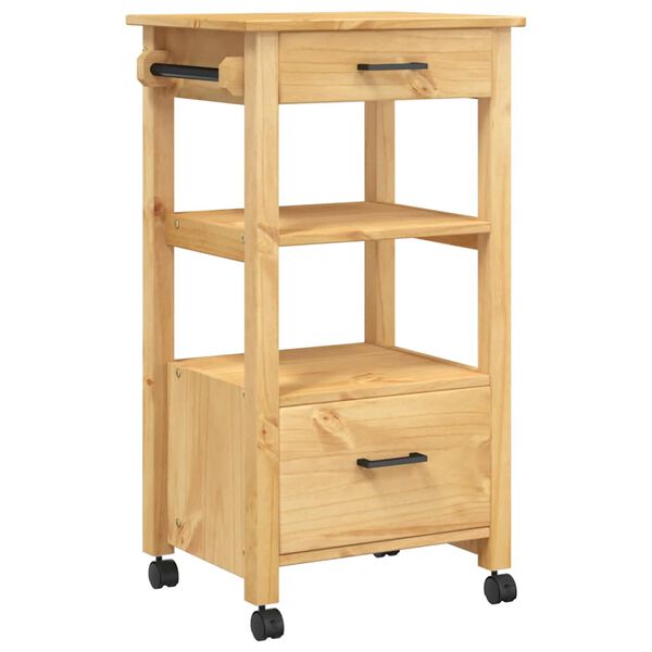 vidaXL Kitchen Trolley MONZA 48x40x88.5 cm Solid Wood Pine