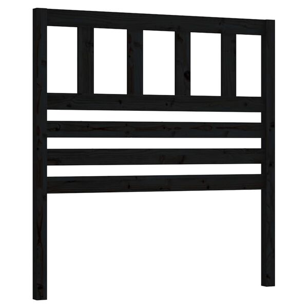 vidaXL Bed Headboard Black 81x4x100 cm Solid Wood Pine