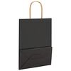 vidaXL Paper Bags 250 pcs with Handles Black 21x11x28 cm
