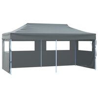 vidaXL Professional Folding Party Tent with 4 Sidewalls 3x6 m Steel Anthracite
