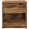 vidaXL Bedside Cabinet with Drawer Old Wood 39x28x41 cm
