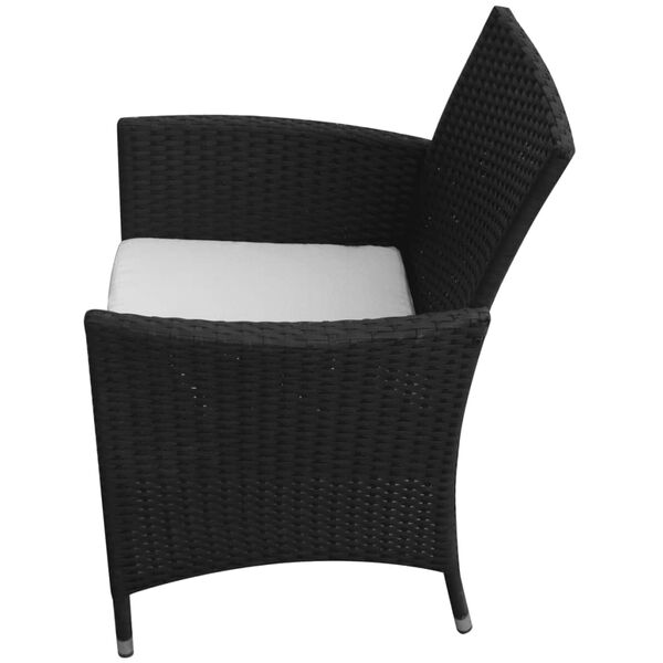 vidaXL Garden Chairs 2 pcs Poly Rattan Black