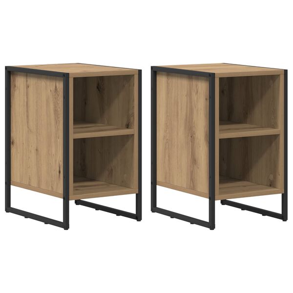 vidaXL Bedside Table 2 pcs Artisian Oak 39.5 x 30 x 50 cm