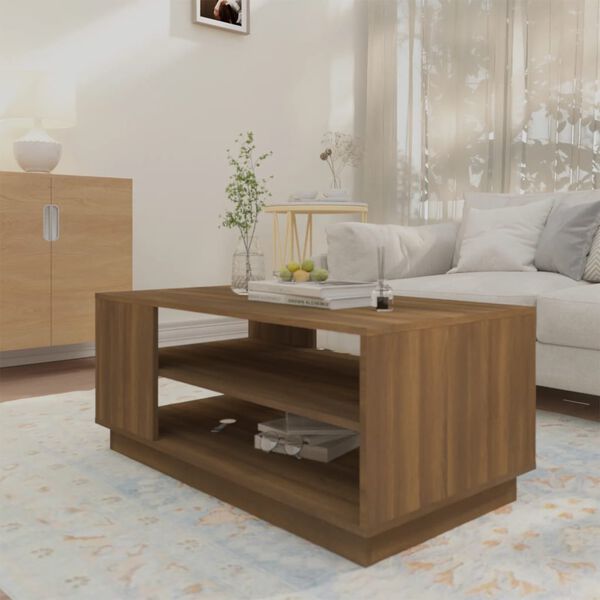 vidaXL Coffee Table Brown Oak 102x55x43 cm Engineered Wood