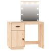 vidaXL Dressing Table Set with LED Solid Wood Pine