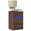 vidaXL Bedside Cabinet with LED Lights Brown Oak Engineered Wood