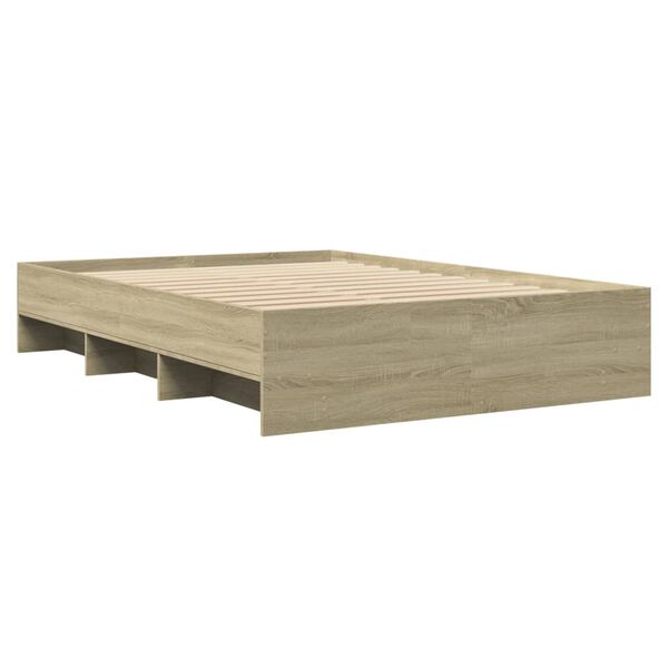 vidaXL Bed Frame without Mattress Sonoma Oak 140x200 cm Engineered Wood