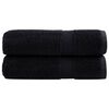 vidaXL Premium Hand Towels SOLUND 2 pcs Black 50x100 cm 600 gsm