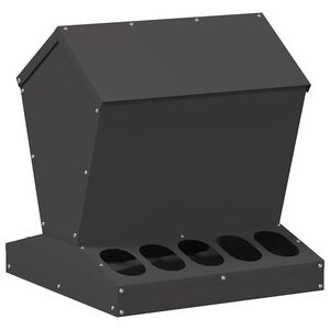 vidaXL Chicken Feeder Black 40 x 40 x 45 cm Cold-Rolled Steel