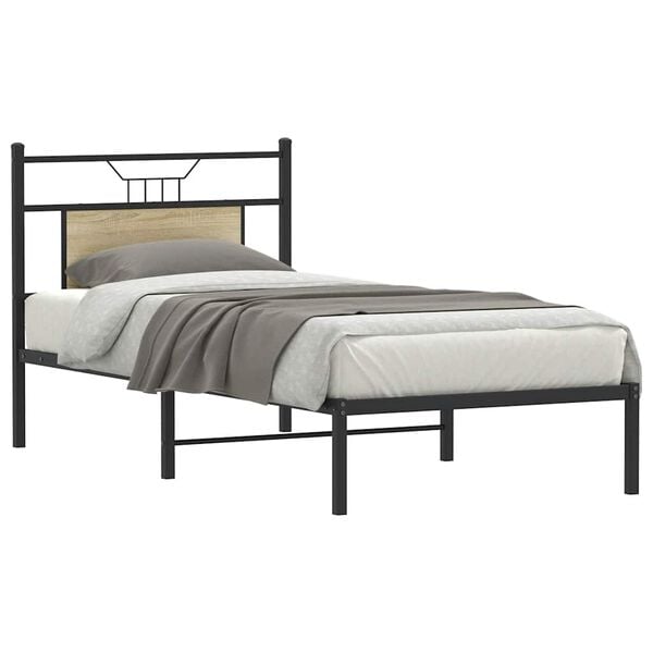 vidaXL Bed Frame without Mattress Sonoma Oak 90x200 cm Engineered Wood