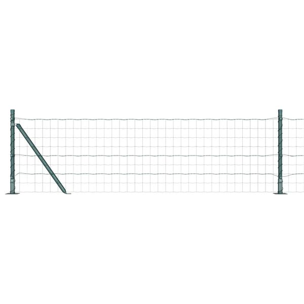 vidaXL Fence with Post Green 0.6 x 25 m Steel and PVC