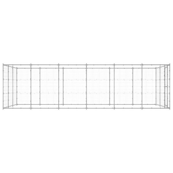 vidaXL Outdoor Dog Kennel Galvanised Steel 21.78 m&sup2;