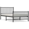 vidaXL Metal Bed Frame without Mattress with Footboard Black 100x200cm