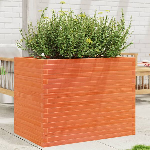 vidaXL Garden Planter Wax Brown 90x60x68.5 cm Solid Wood Pine