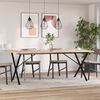 vidaXL Dining Table X-Frame 200x100x75.5 cm Solid Wood Pine and Steel