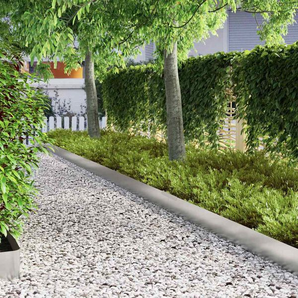 vidaXL Lawn Edging Silver 450 x 0.05 x 20 cm Galvanised Steel