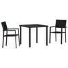 vidaXL Garden Dining Set 3 pcs Black Powder-Coated Steel