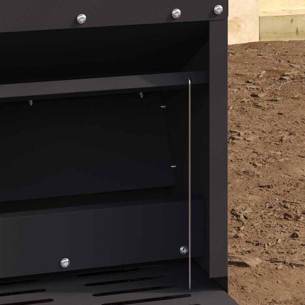 vidaXL Chicken Treadle Feeder Black 25 x 42 x 40 cm Cold-Rolled Steel