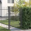 vidaXL Fence Gate with Spikes Grey 200 x 100 cm Powder-coated steel