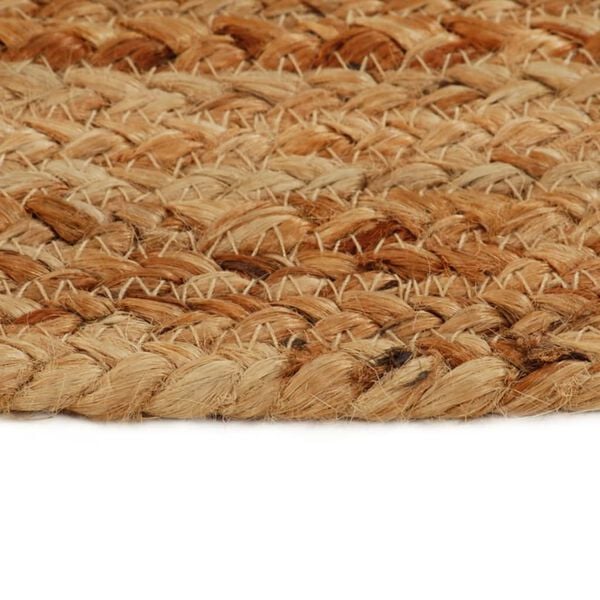 vidaXL Braided Area Rug with Tassels 120 cm Jute Round