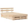 vidaXL Bed Frame with Headboard Brown 120 x 190 cm Solid Pine Wood