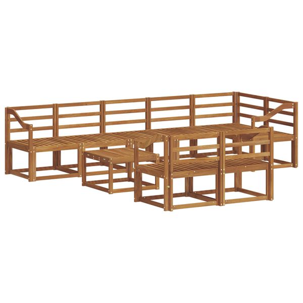 vidaXL Outdoor Sofa Set 9 pcs Natural Solid Acacia Wood