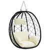 vidaXL Hanging Egg Chair Cream white 91.5 x 60 x 110 cm Poly Rattan