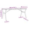 vidaXL Dining Table Legs Y-Frame 180x80x73 cm Steel