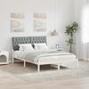 vidaXL Bed Frame with Upholstered Headboard White 135 x 190 cm