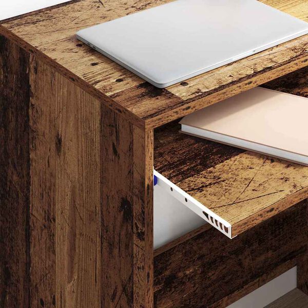 vidaXL Desk with Drawer Old Wood 77.5 x 43 x 79 cm Engineered Wood