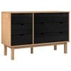vidaXL Drawer Cabinet OTTA Black 111 x 43 x 73.5 cm Solid Pine Wood