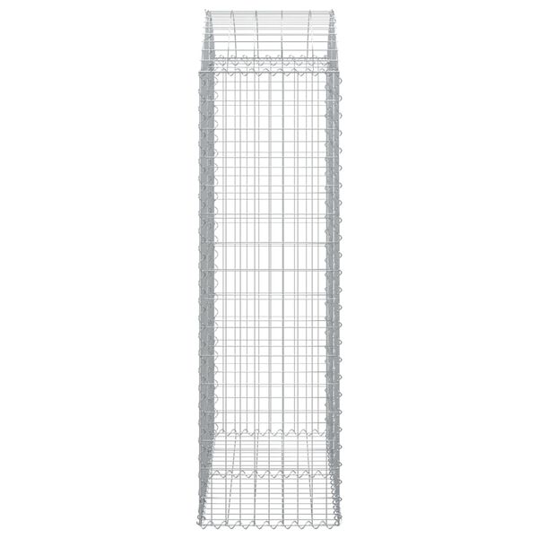 vidaXL Arched Gabion Basket 100x50x160/180 cm Galvanised Iron