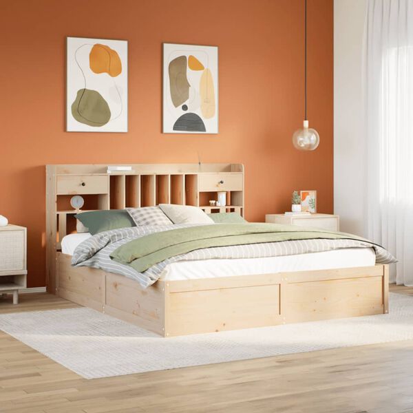 vidaXL Bed Frame without Mattress 180x200 cm Super King Solid Wood Pine