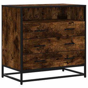 vidaXL Drawer Cabinet Smoked Oak 70x41x70 cm Engineered Wood