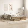 vidaXL Bed Frame with Drawer Artisan Oak 140 x 190 cm Engineered Wood