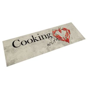 vidaXL Kitchen Rug Washable Peper Cooking 45x150 cm Velvet