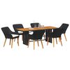 vidaXL Garden Dining Set 7 pcs Black and brown Poly Rattan