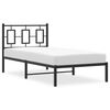 vidaXL Metal Bed Frame without Mattress with Headboard Black 90x200cm