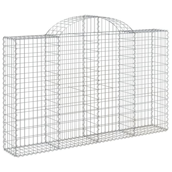 vidaXL Arched Gabion Baskets 5 pcs 200x30x120/140 cm Galvanised Iron