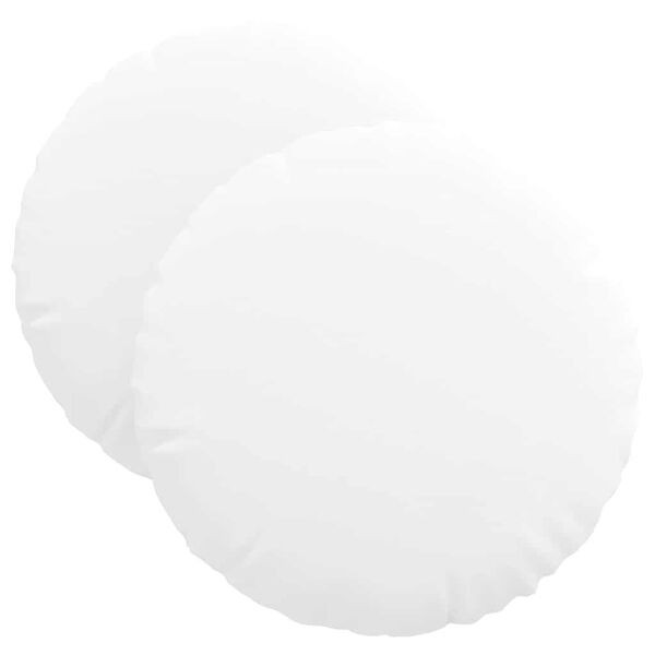 vidaXL Seat Cushions 2 pcs White &Oslash;40 x 13 cm Fabric